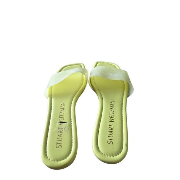 Stuart Weitzman Sandals  Eletric Lime Size 9.5 Summer Flats Clear Strap - Picture 5 of 7